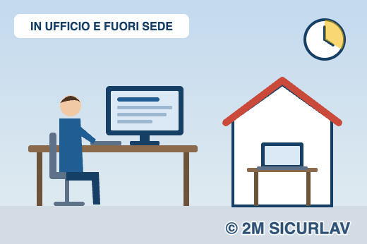 Postazione al videoterminale in ufficio e lavoro agile da casa