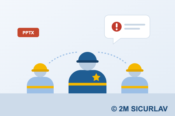 Slide sul corso preposti 2M SICURLAV: preposto che vigila sui lavoratori e segnala i comportamenti non sicuri